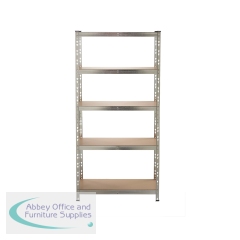 5 Star Heavy Duty Economy 5 Tier Shelving with MDF Shelves 900 x 400 x 1800mm FS647115