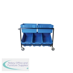 5 Star Mobile Container Picking Trolley with 5 Containers 1260 x 420 x 910mm FS647344