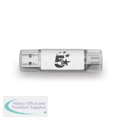 5 Star USB 3.2 Gen 1 Combo Flash Memory Drive with USB A/C 64GB Silver 667950