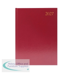 5 Star Desk Diary Day Per Page A4 Burgundy 2027 KFA41BG27
