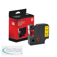 5 Star Non-OEM Replacement for Dymo 45018 Black on Yellow 12mm x 7m FS671601