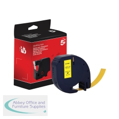 5 Star Non-OEM Replacement for Dymo 91202 Black on Yellow 12mm x 4m FS671661