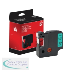 5 Star Non-OEM Replacement for Dymo 45019 Black on Green 12mm x 7m FS672095