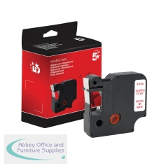 5 Star Non-OEM Replacement for Dymo 45015 Red on White 12mm x 7m FS672120