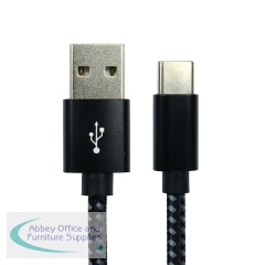 5 Star USB-A-USB-C Data and Charge Braided Cable 60w Black 1m FS675244