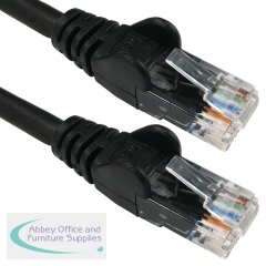 5 Star RJ45 Cable LSOH Moulded Network Cable Cat6 Black 1m FS676208