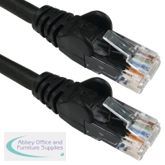 5 Star RJ45 Cable LSOH Moulded Network Cable Cat6 Black 3m FS676215