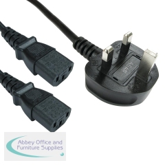 5 Star Power Cable 2m splitter Kettle Lead C13 FS676491