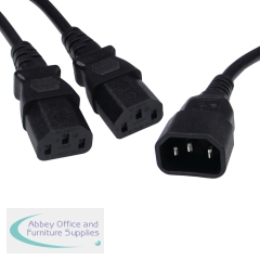 5 Star Power Cable C14 to 2x C13 Power Splitter Cable 2.5m FS676656