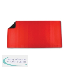 5 Star Double Sided Heat-Resistant Desk Mat 800x400mm Faux Leather Black/Red