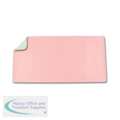 5 Star Double Sided Heat-Resistant Desk Mat Faux Leather Pink/Green FS677262