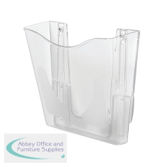 5 Star Wall Pocket Literature Holder with Wall Fixings A4 Portrait Crystal FS677463