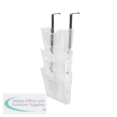 5 Star 3 Pocket Wall Literature Holder A4 Portrait with Wall Fixings and Hanging Bracket FS677534