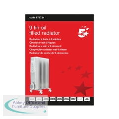 5 Star 9 Fin Oil Filled Radiator 2000W White FS677724