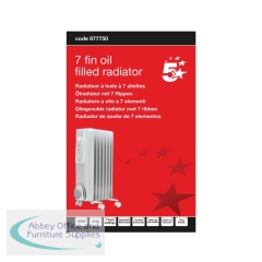 5 Star 7 Fin Oil Filled Radiator 1500W White FS677750