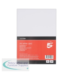 5 Star A4 White Card 160gsm (Pack of 50)