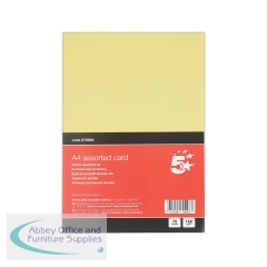 5 Star A4 Assorted Card 160gsm (Pack of 70)