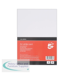 5 Star A4 White Card 160gsm 10 Cards per Pack x12 Packs 120 Cards in Total (Pack of 12)