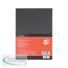 5 Star A4 Black Card 160gsm 10 Cards per Pack x12 Packs 120 Cards in Total (Pack of 12)