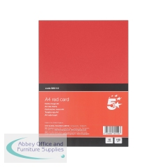 5 Star A4 Red Card 160gsm x10 Cards (Pack of 12)