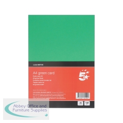 5 Star A4 Green Card 160gsm 10 Cards per Pack x12 Packs 120 Cards in Total (Pack of 12)