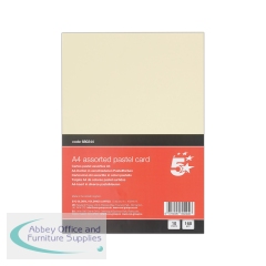 5 Star A4 Pastel Card 160gsm 10 Cards per Pack x12 Packs 120 Cards in Total (Pack of 12)