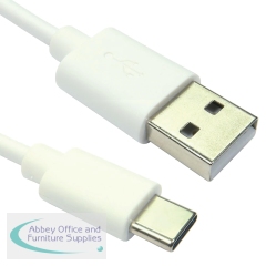 5 Star USB-C to USB-A Cable 480 MBPS 15W 1m White FS687017