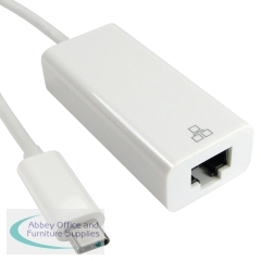 5 Star USB-C to Gigabit Ethernet Adapter Cable 15cm White FS687052