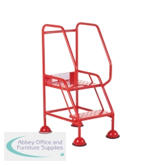 5 Star UK Domed Feet Punched 2 Tread Steps Red FS687670
