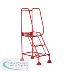 5 Star UK Domed Feet Punched 3 Tread Steps Red FS687671