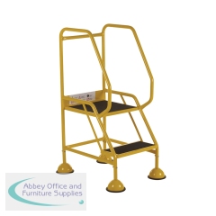 5 Star UK Domed Feet Anti-Slip 2 Tread Steps Yellow FS687696