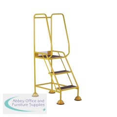 5 Star UK Domed Feet Anti-Slip 3 Tread Steps Yellow FS687699