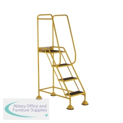 5 Star UK Domed Feet Anti-Slip 4 Tread Steps Yellow FS687703