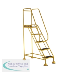 5 Star UK Domed Feet Anti-Slip 5 Tread Steps Yellow FS687717