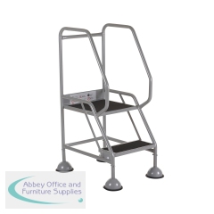 5 Star UK Domed Feet Anti-Slip 2 Tread Steps Grey FS687747