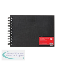 5 Star Hardback Spiral Sketchbook A4 Landscape 160gsm 50 Sheets FS688029