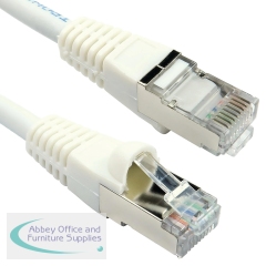 5 Star Category 6A SSTP Ethernet Patch Snagless Cable 0.5m White FS711372