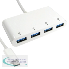5 Star USB Type-C (M) to 4x USB 3.0 Type A (F) Hub 15cm FS711385