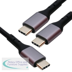 5 Star Dual USB-C 140W Charging Cable Black 1.8m FS711386