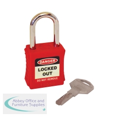 5 Star Standard Shackle Safety Lockout Padlock Red FS712543