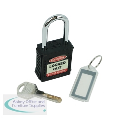 5 Star Standard Shackle Safety Lockout Padlock Black FS712547