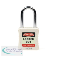 5 Star Standard Shackle Safety Lockout Padlock White FS712549