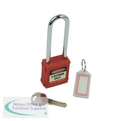 5 Star Long Shackle Safety Lockout Padlock Red FS712551