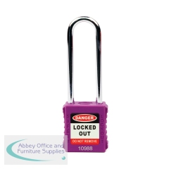 5 Star Long Shackle Safety Lockout Padlock Purple FS712558