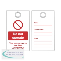 5 Star Double Sided Do Not Operate Lockout Tag with Eyelet FS712585