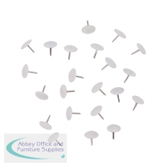 5 Star Heavy Duty Drawing Pins Flat Round Head x120 Pins White (Pack of 10) 26HD-E005