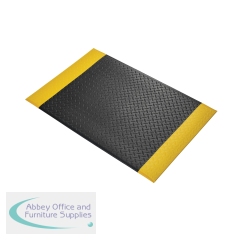 5 Star Anti-Fatigue Diamond Mat 0.6 x 0.9m Black/Yellow FS712655