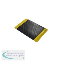 5 Star Anti-Fatigue Safety Deckplate Mat 0.6 x 0.9m Black/Yellow FS712704