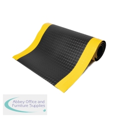 5 Star Anti-Fatigue Safety Deckplate Mat 0.6 x 18.3m Charcoal/Yellow FS712708