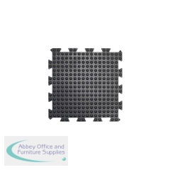 5 Star Anti-Fatigue Bubble Interlocking Mat Middle 0.5x0.5m Black FS712724